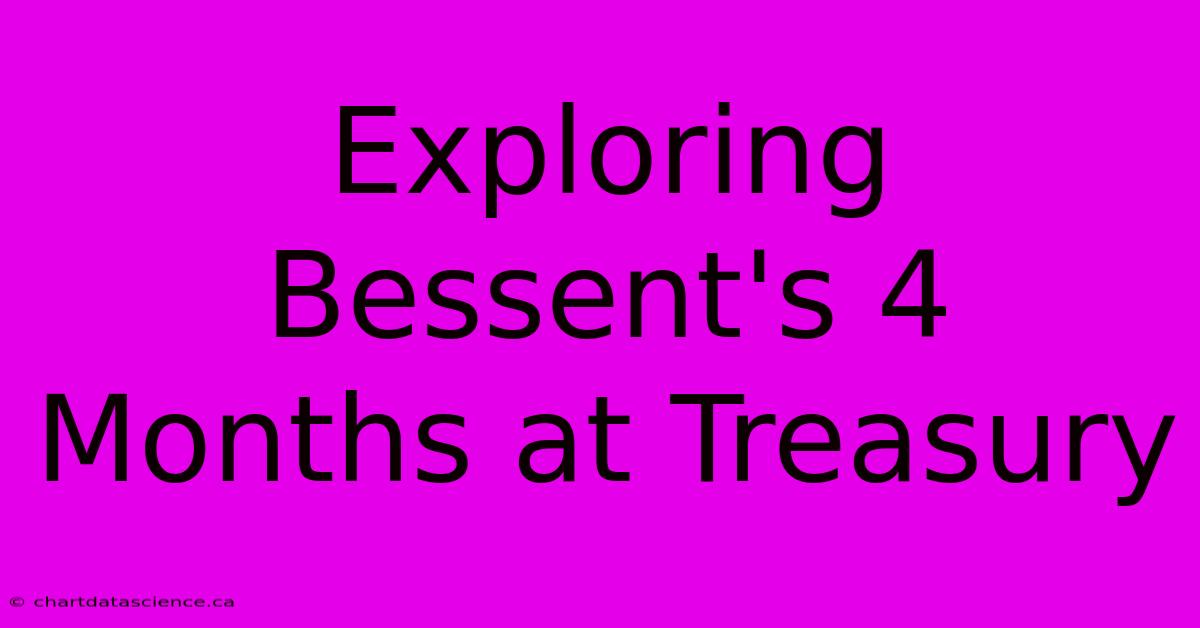 Exploring Bessent's 4 Months At Treasury