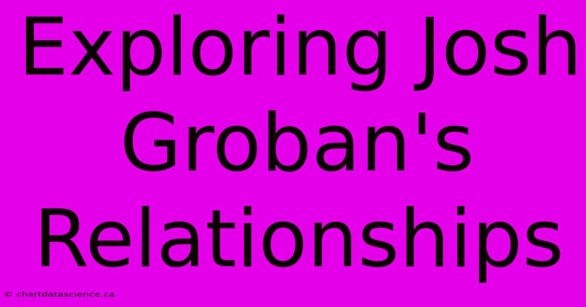 Exploring Josh Groban's Relationships