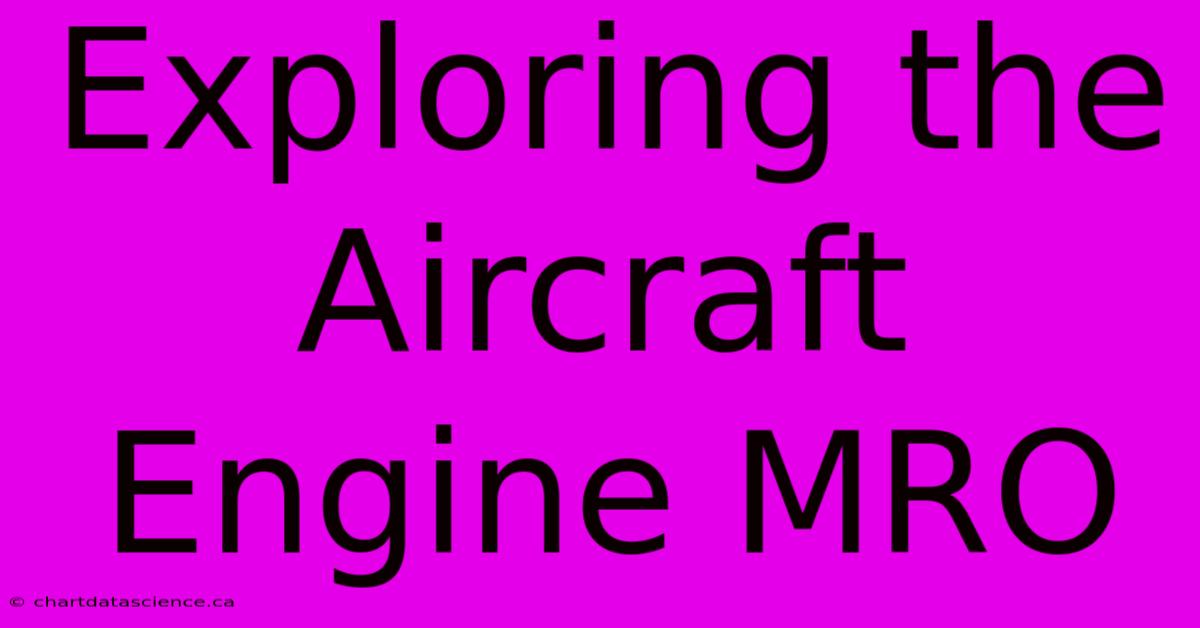 Exploring The Aircraft Engine MRO