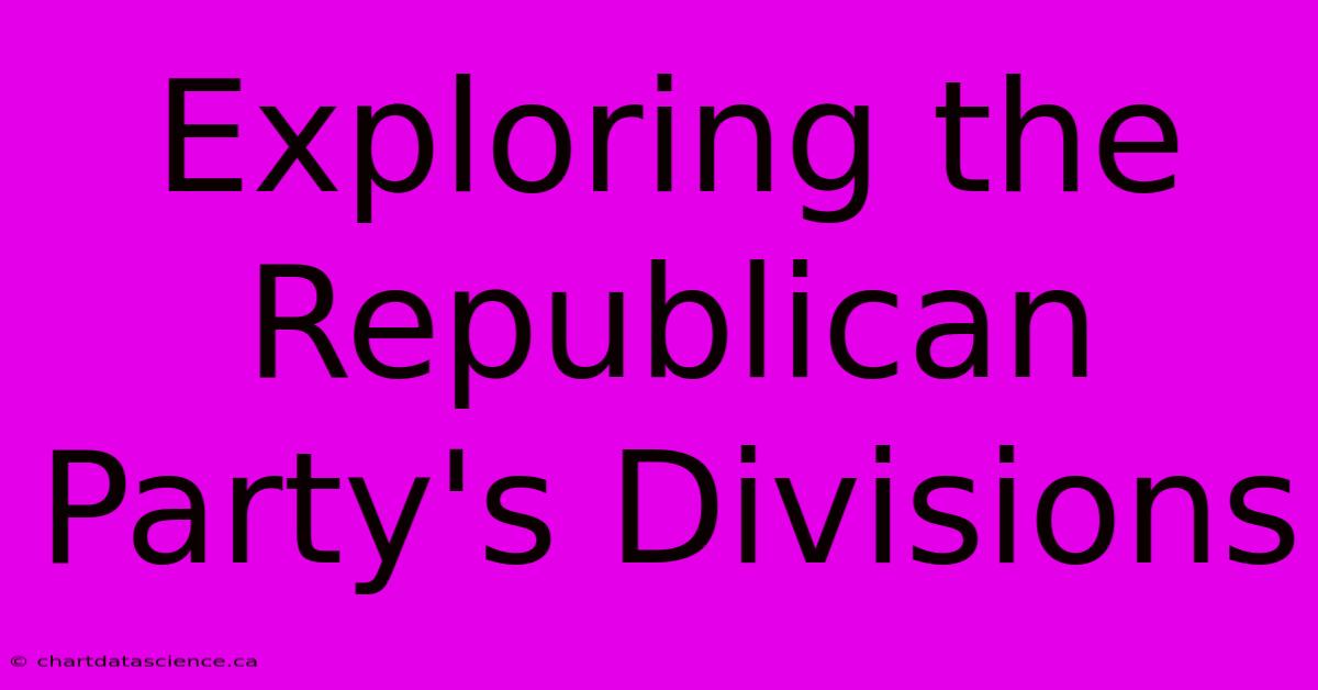 Exploring The Republican Party's Divisions 