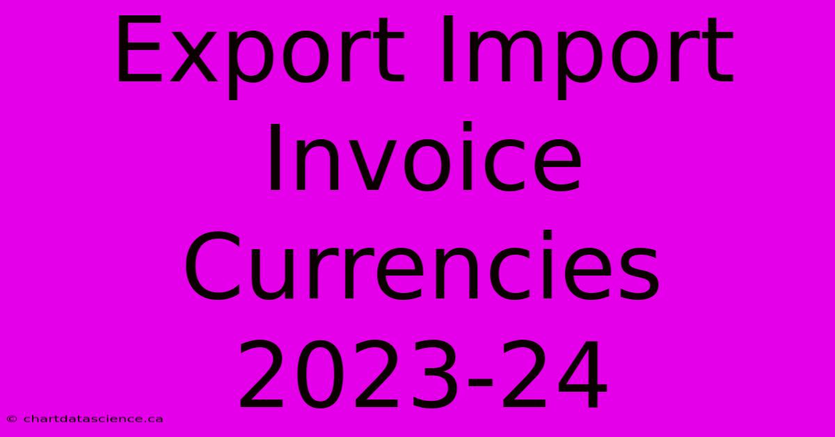 Export Import Invoice Currencies 2023-24