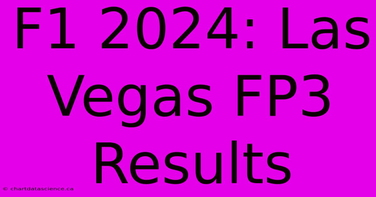 F1 2024: Las Vegas FP3 Results