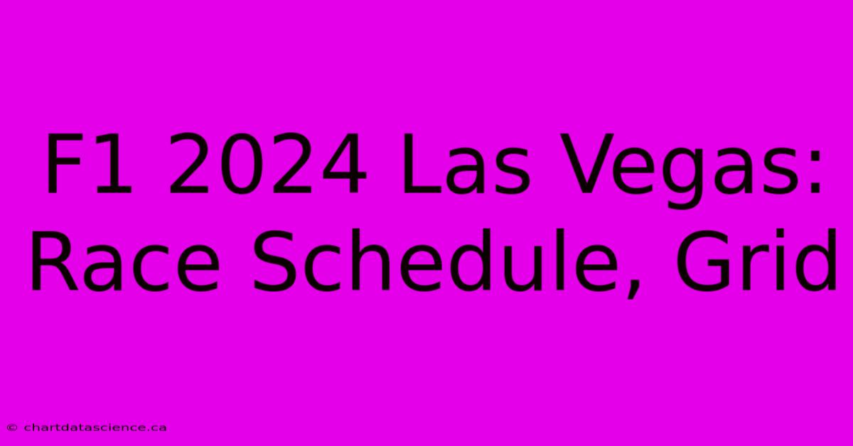 F1 2024 Las Vegas: Race Schedule, Grid