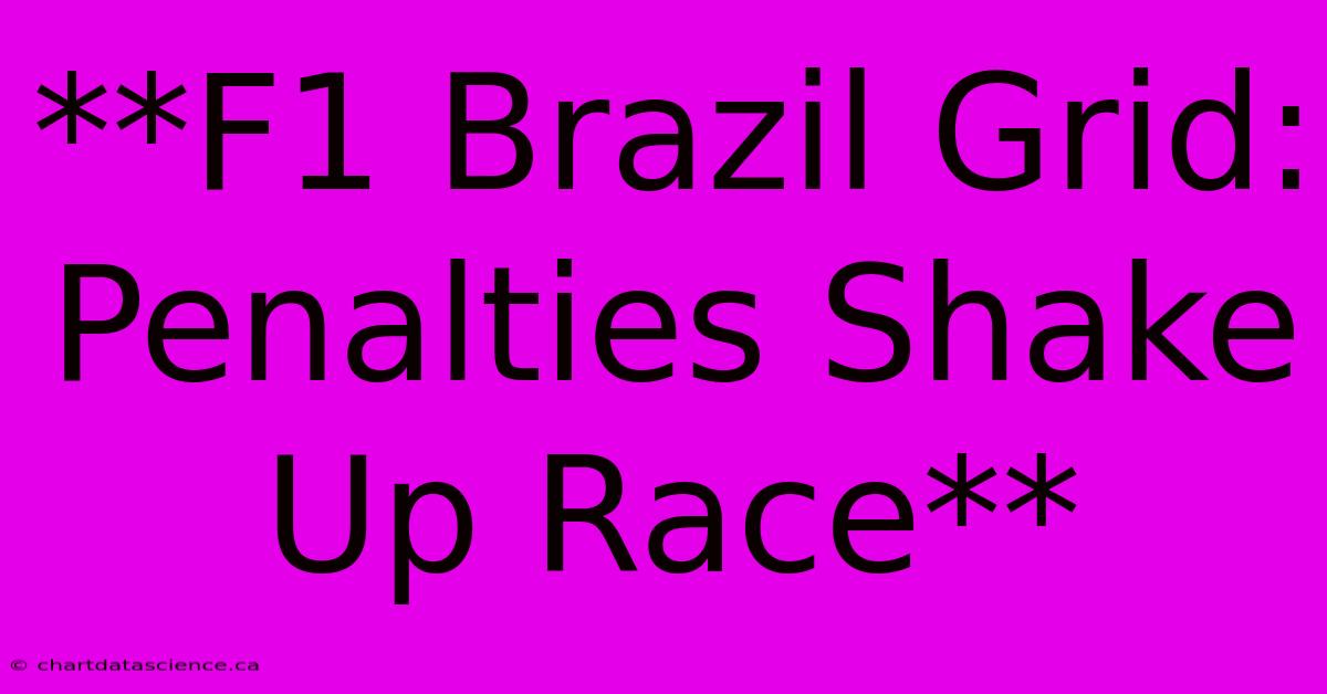 **F1 Brazil Grid: Penalties Shake Up Race**