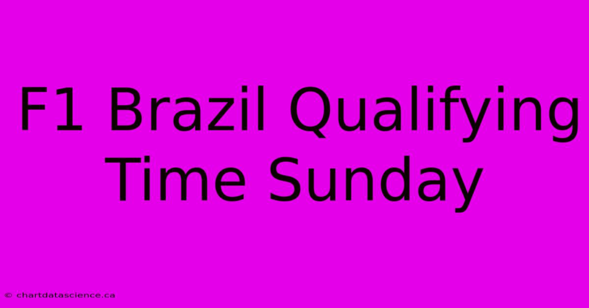 F1 Brazil Qualifying Time Sunday