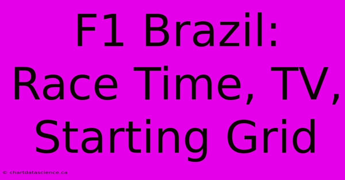 F1 Brazil:  Race Time, TV, Starting Grid