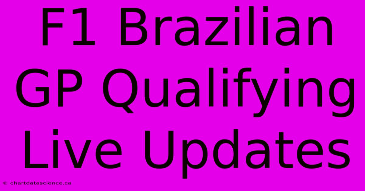 F1 Brazilian GP Qualifying Live Updates