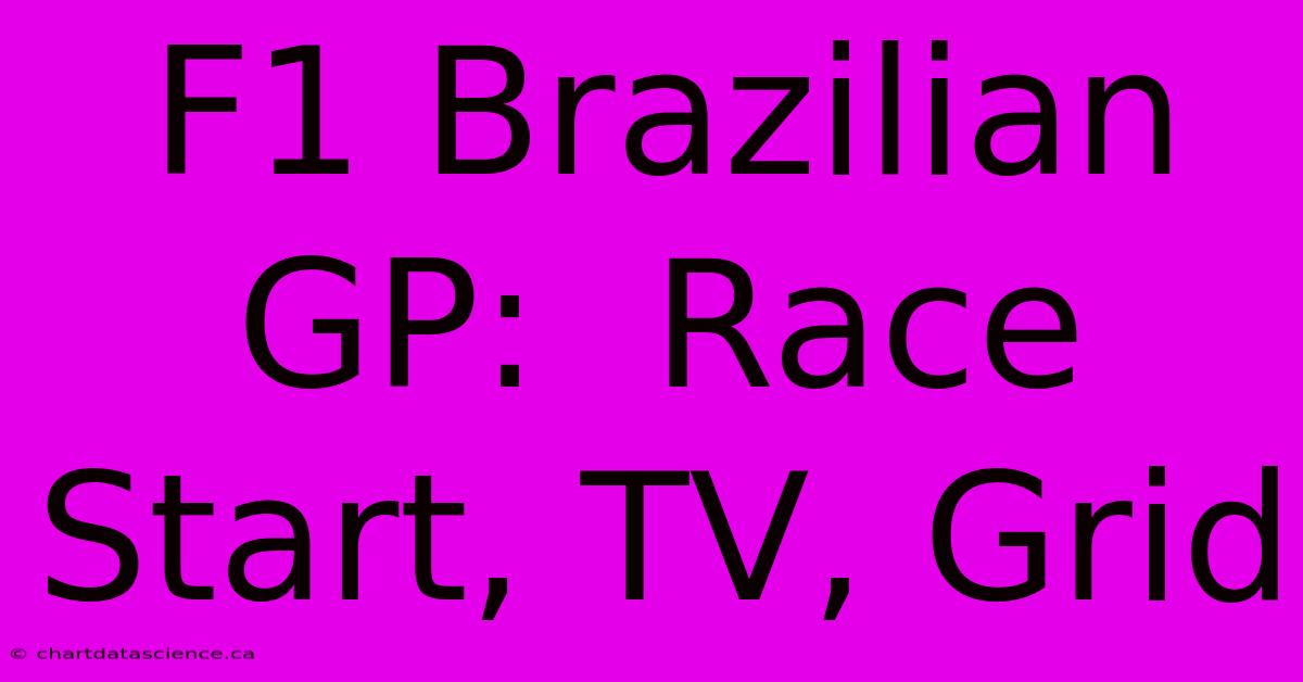 F1 Brazilian GP:  Race Start, TV, Grid