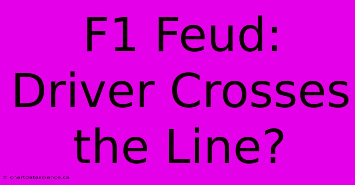 F1 Feud: Driver Crosses The Line?