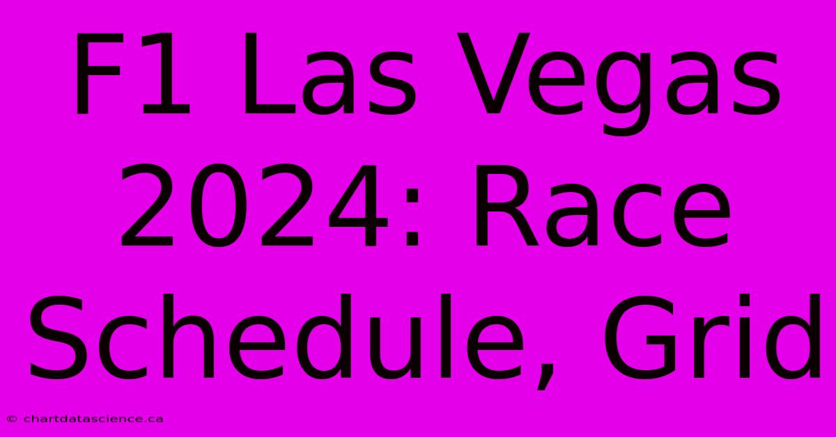 F1 Las Vegas 2024: Race Schedule, Grid