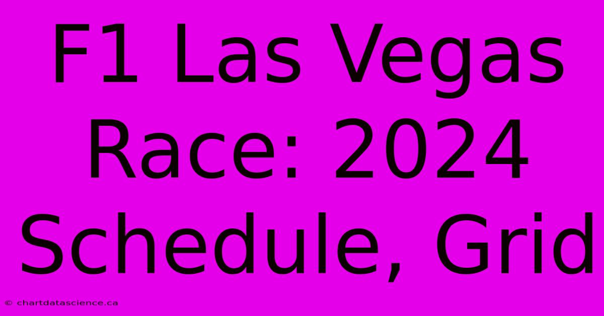 F1 Las Vegas Race: 2024 Schedule, Grid