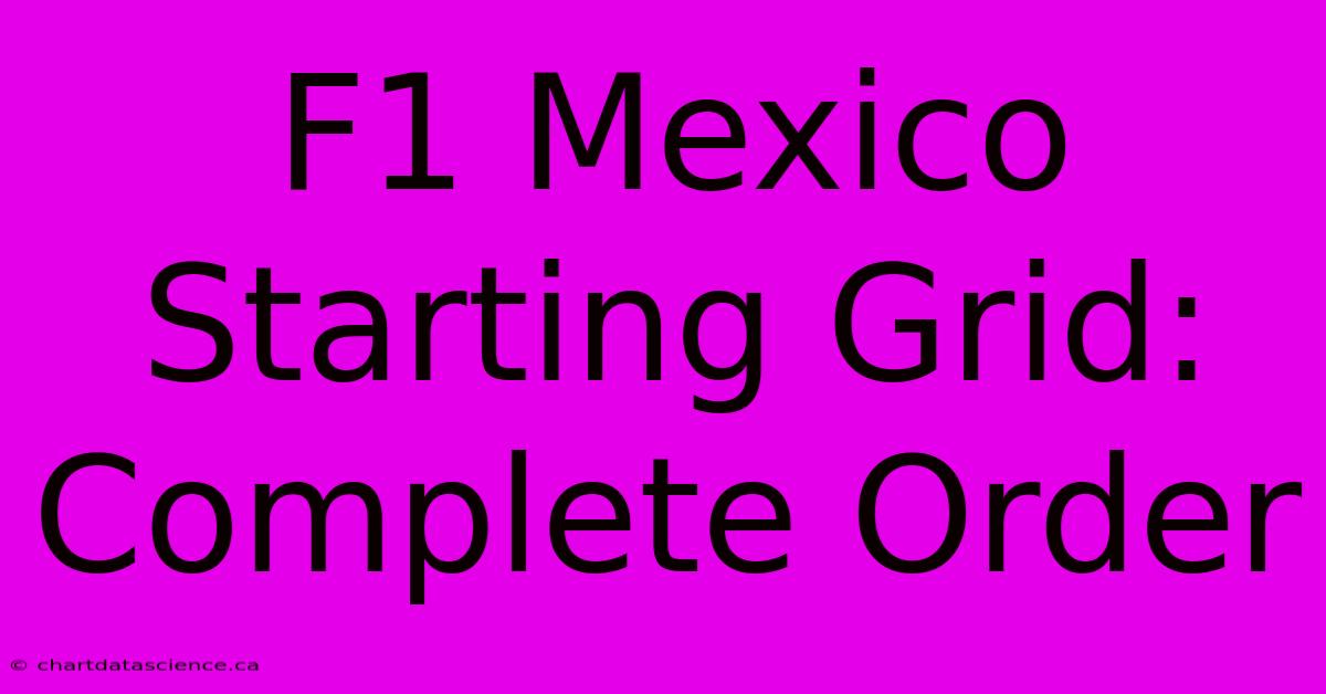 F1 Mexico Starting Grid: Complete Order 