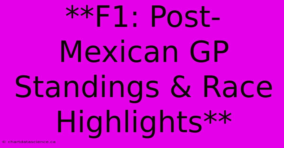 **F1: Post-Mexican GP Standings & Race Highlights** 