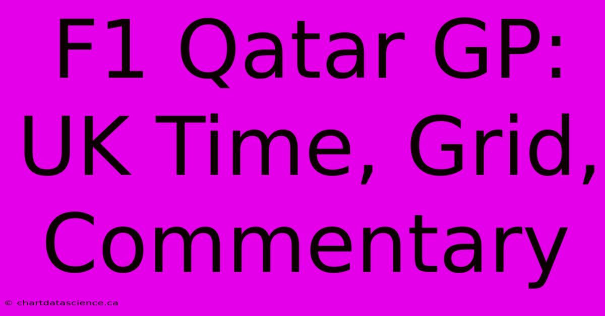 F1 Qatar GP: UK Time, Grid, Commentary