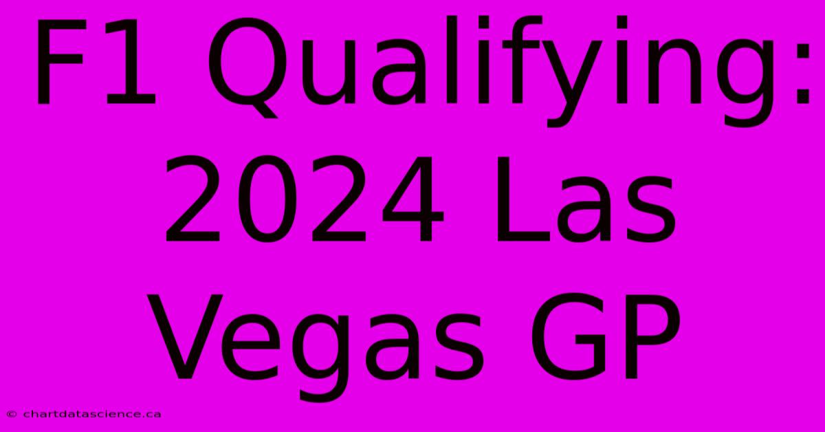 F1 Qualifying: 2024 Las Vegas GP