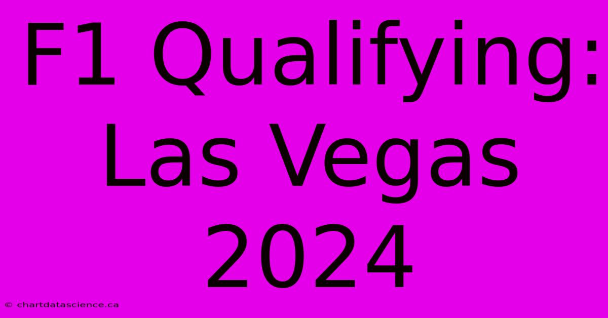 F1 Qualifying: Las Vegas 2024