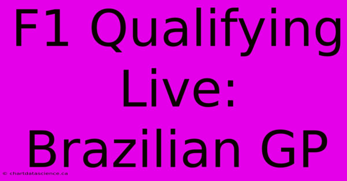 F1 Qualifying Live: Brazilian GP