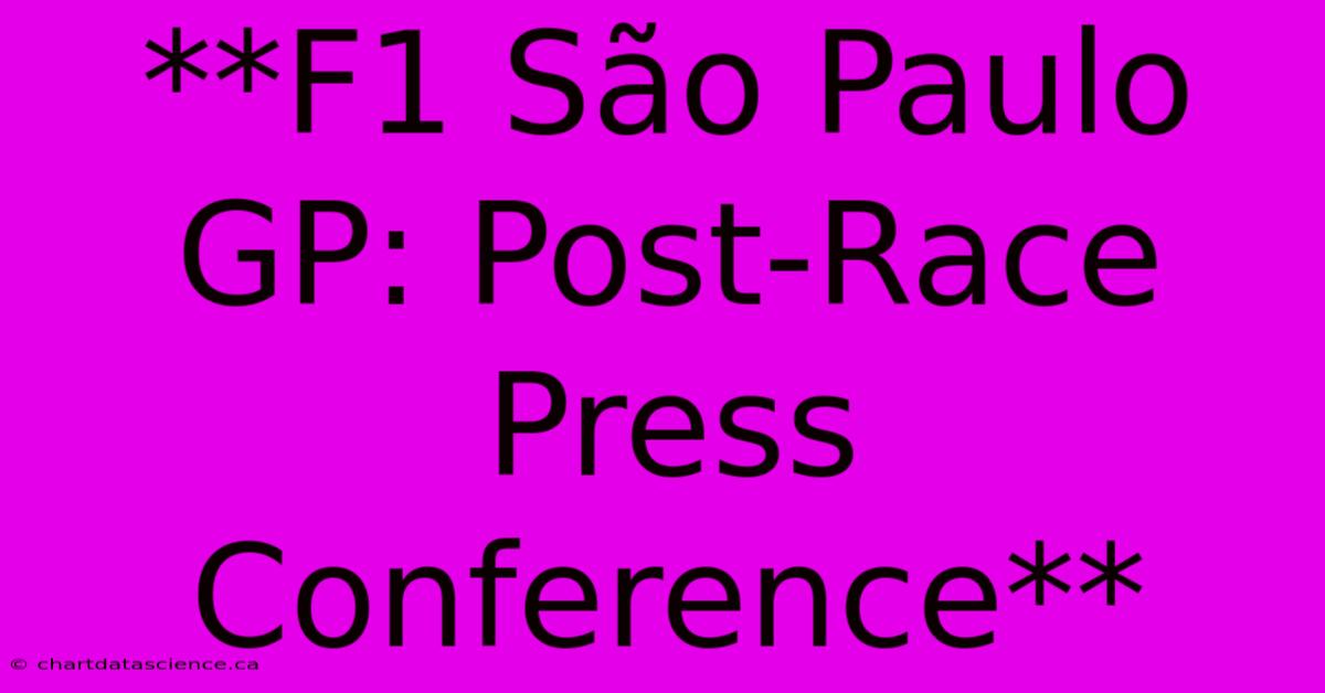 **F1 São Paulo GP: Post-Race Press Conference**