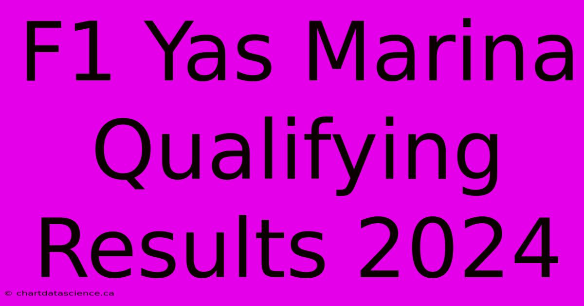 F1 Yas Marina Qualifying Results 2024