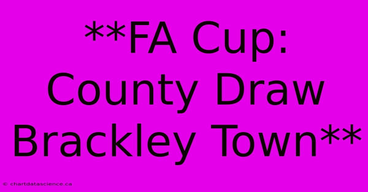 **FA Cup: County Draw Brackley Town**