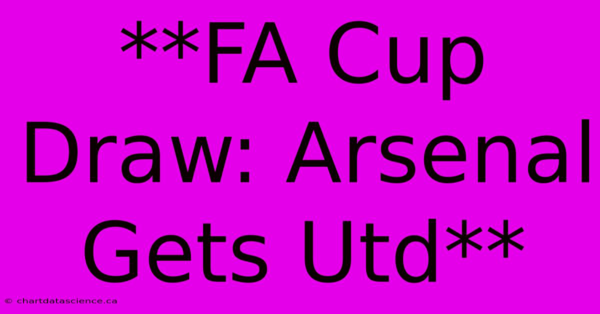 **FA Cup Draw: Arsenal Gets Utd**