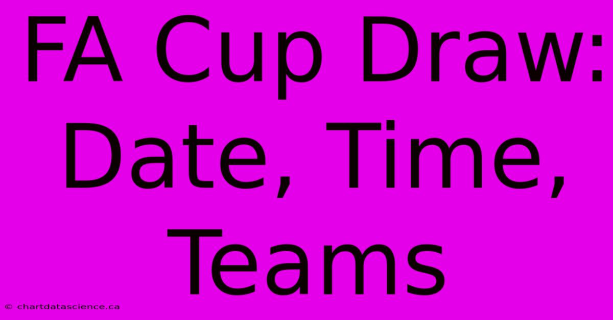 FA Cup Draw: Date, Time, Teams