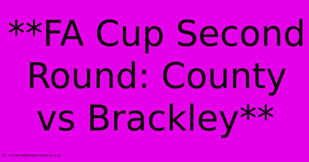 **FA Cup Second Round: County Vs Brackley**