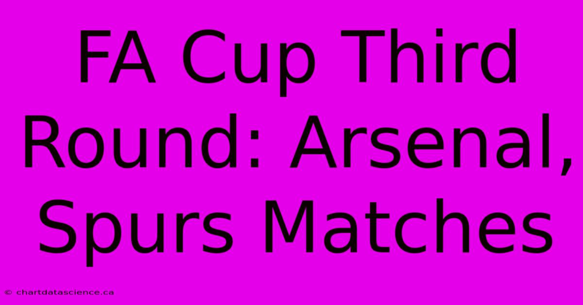 FA Cup Third Round: Arsenal, Spurs Matches