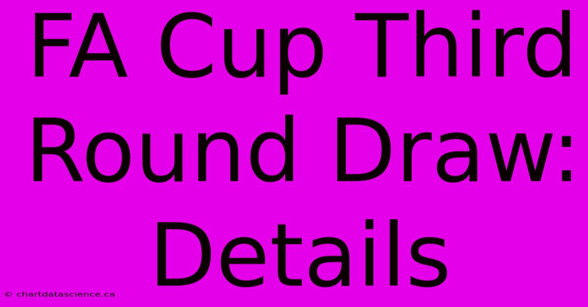 FA Cup Third Round Draw: Details