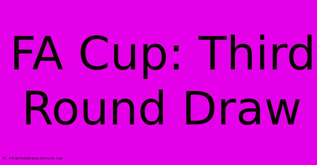 FA Cup: Third Round Draw