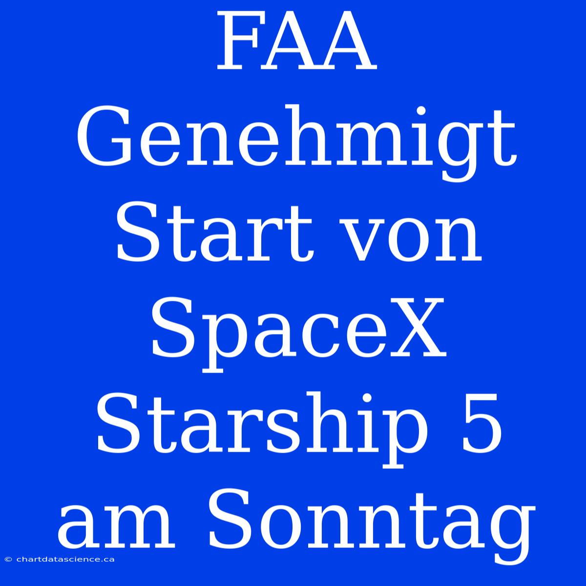 FAA Genehmigt Start Von SpaceX Starship 5 Am Sonntag