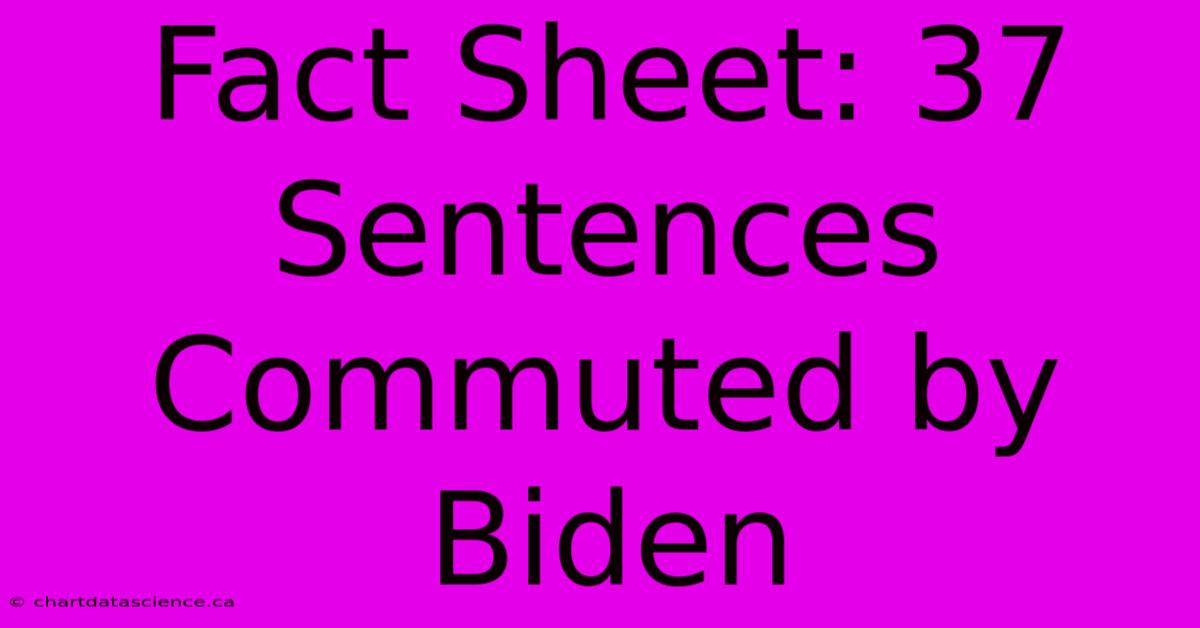 Fact Sheet: 37 Sentences Commuted By Biden