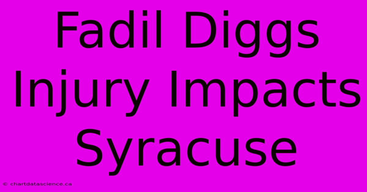 Fadil Diggs Injury Impacts Syracuse