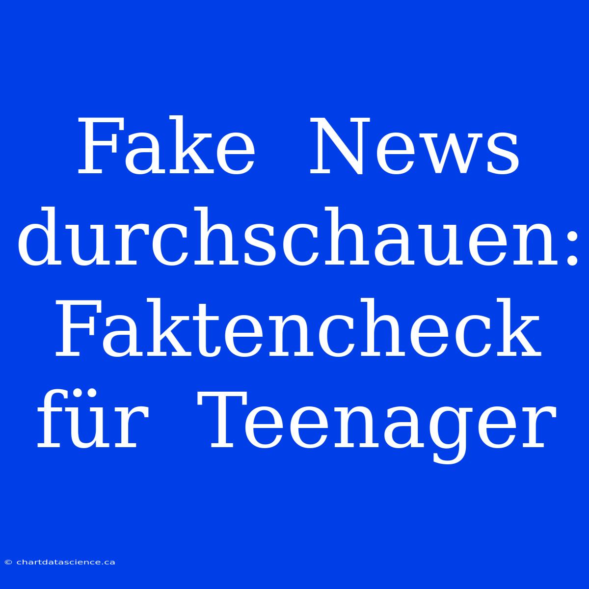 Fake  News  Durchschauen:  Faktencheck  Für  Teenager