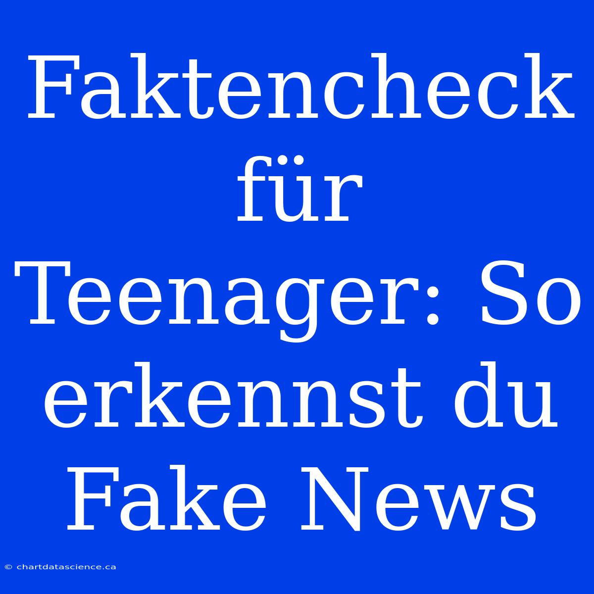 Faktencheck Für Teenager: So Erkennst Du Fake News