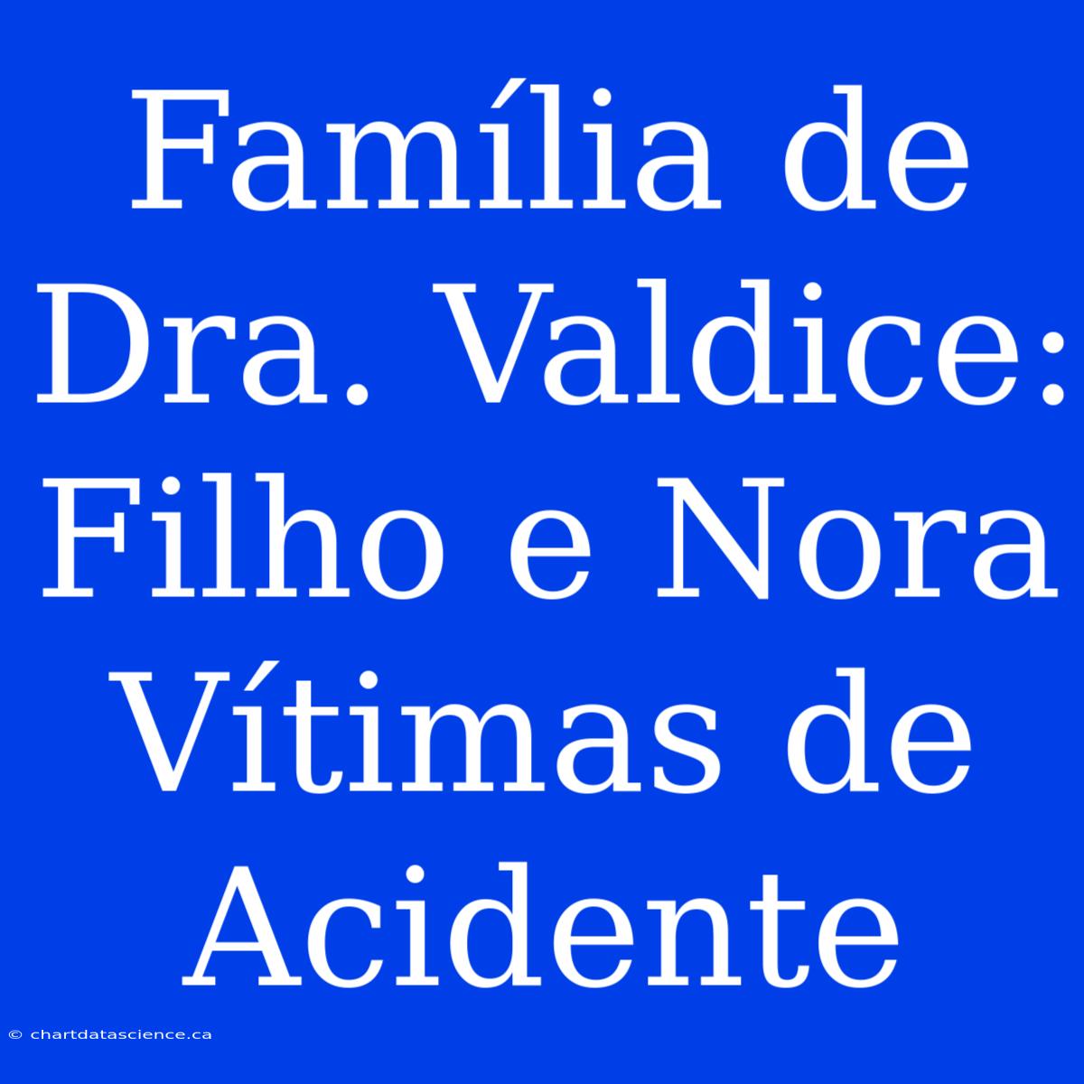 Família De Dra. Valdice: Filho E Nora Vítimas De Acidente