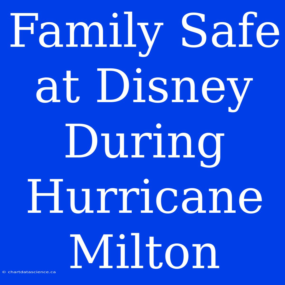 Family Safe At Disney During Hurricane Milton