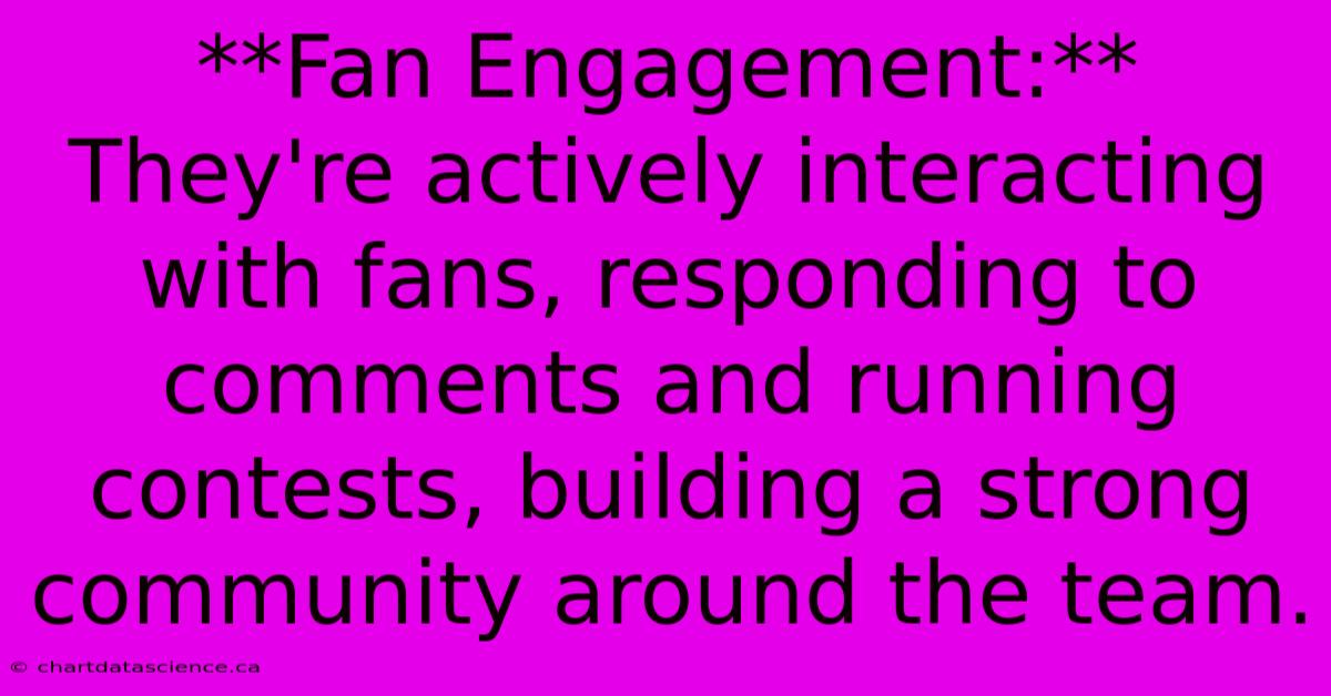 **Fan Engagement:** They're Actively Interacting With Fans, Responding To Comments And Running Contests, Building A Strong Community Around The Team. 