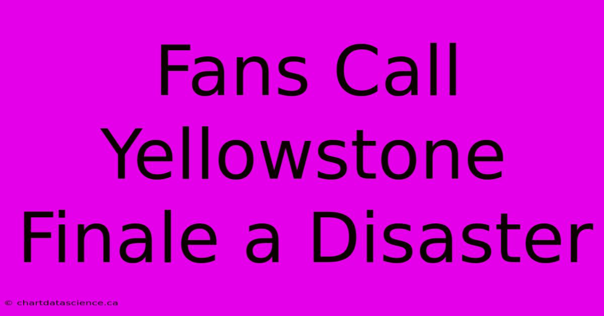 Fans Call Yellowstone Finale A Disaster