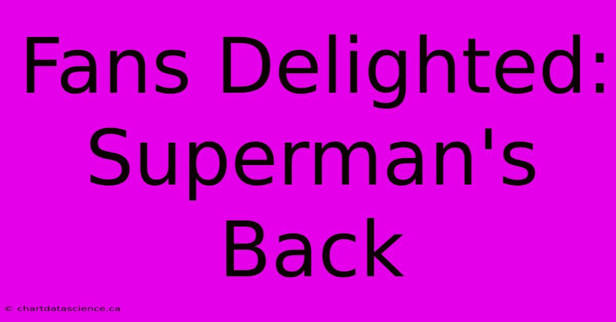 Fans Delighted: Superman's Back