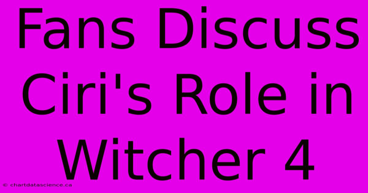 Fans Discuss Ciri's Role In Witcher 4