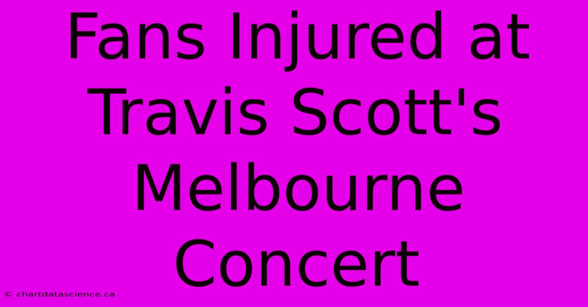 Fans Injured At Travis Scott's Melbourne Concert