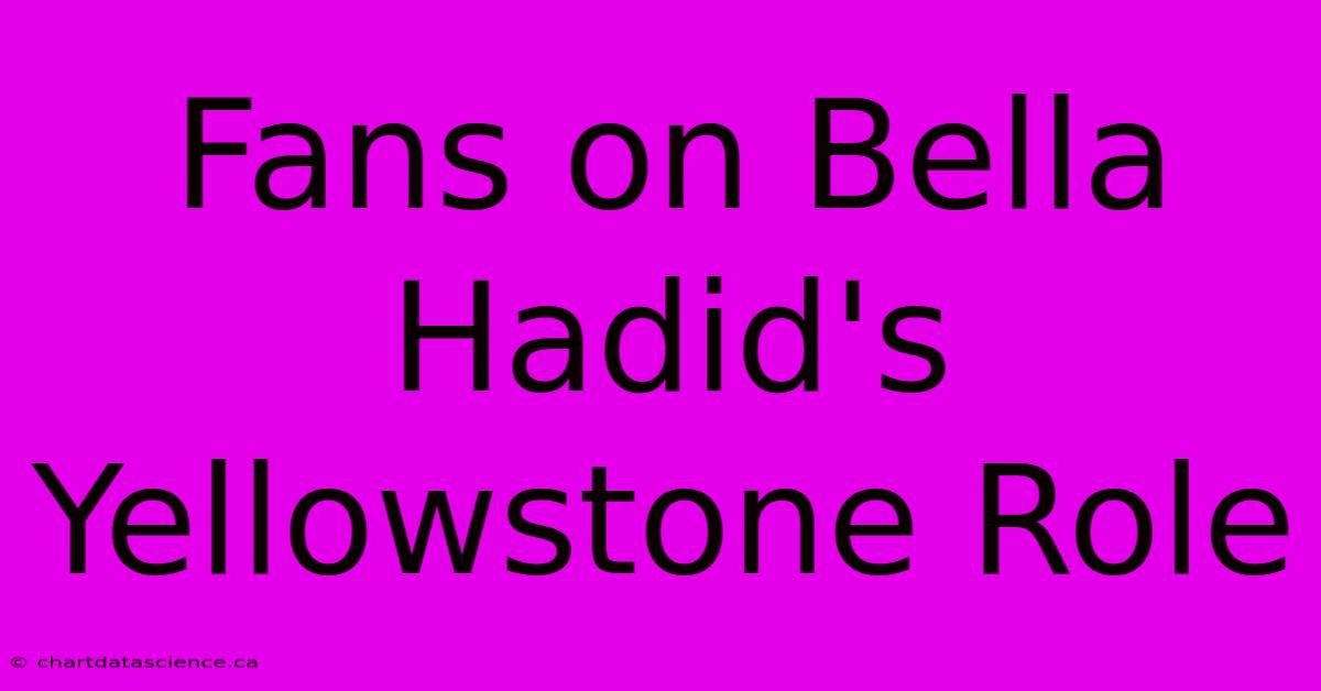 Fans On Bella Hadid's Yellowstone Role