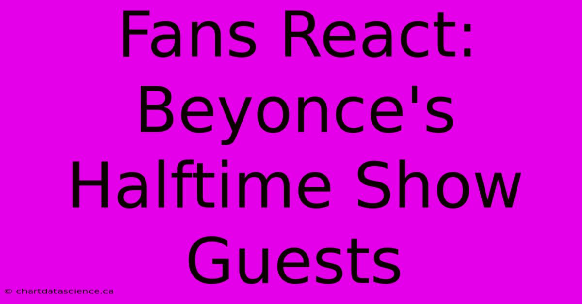 Fans React: Beyonce's Halftime Show Guests