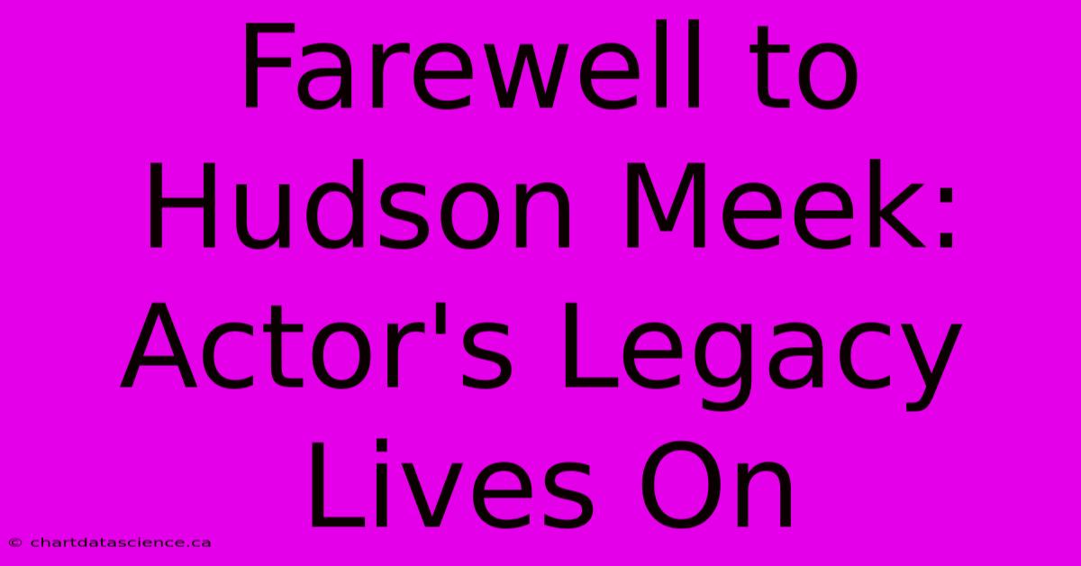 Farewell To Hudson Meek: Actor's Legacy Lives On