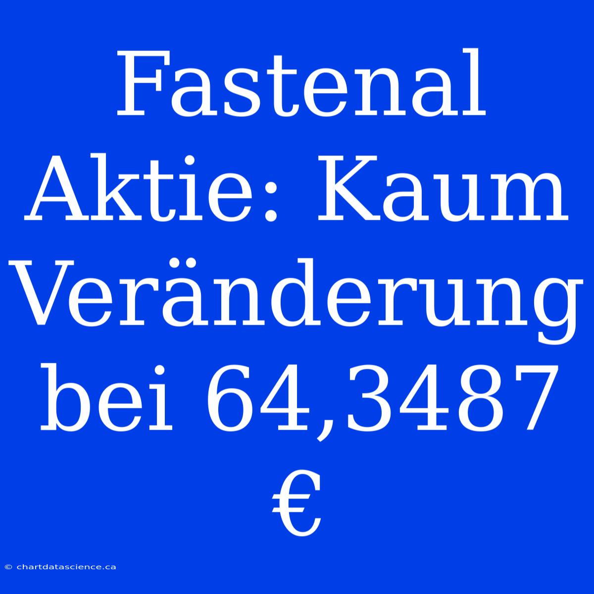 Fastenal Aktie: Kaum Veränderung Bei 64,3487 €