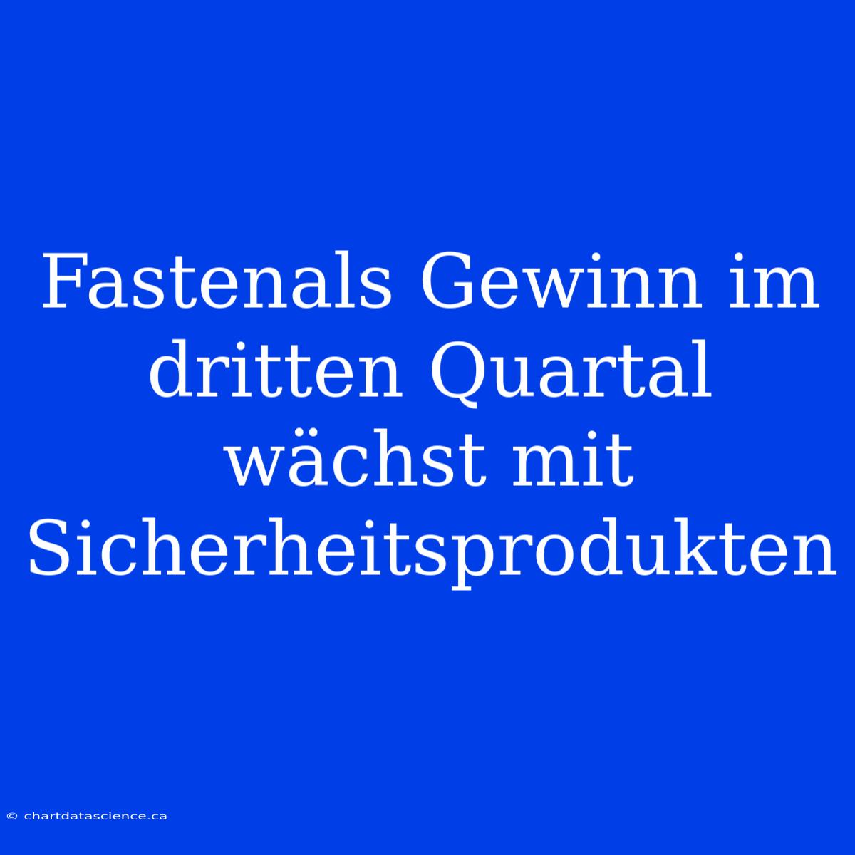 Fastenals Gewinn Im Dritten Quartal Wächst Mit Sicherheitsprodukten