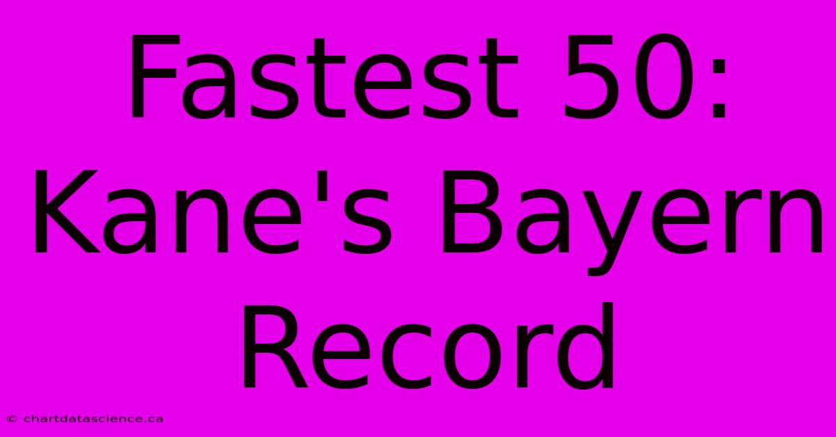 Fastest 50: Kane's Bayern Record