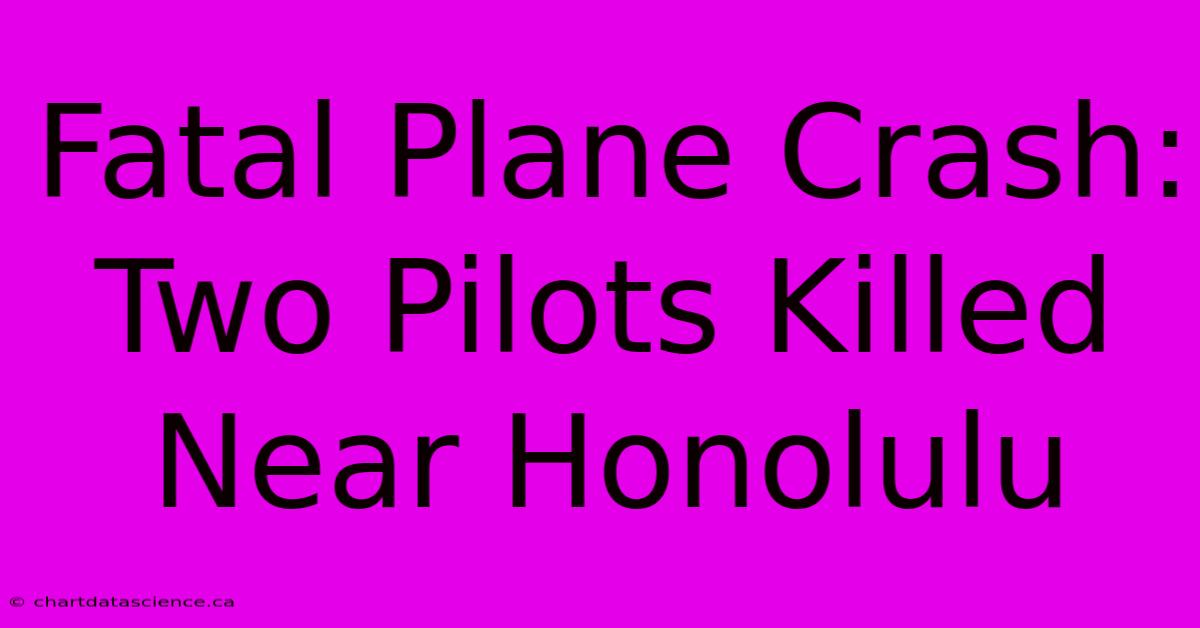 Fatal Plane Crash: Two Pilots Killed Near Honolulu