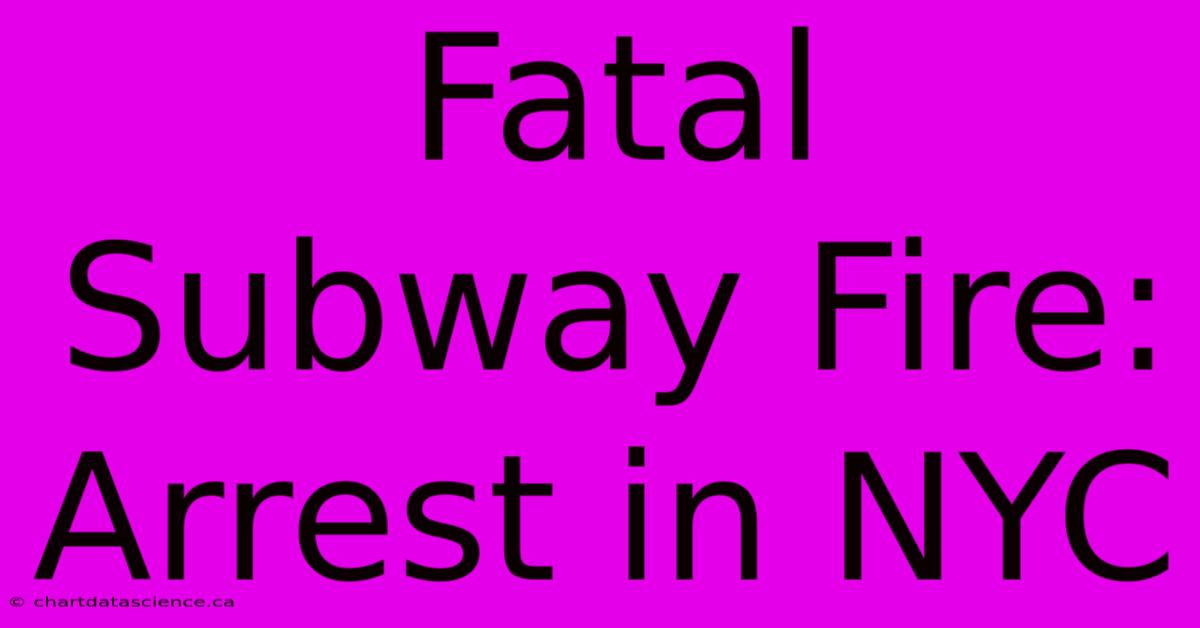 Fatal Subway Fire: Arrest In NYC